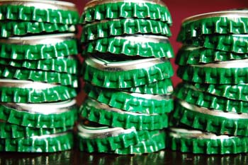 Green beer caps