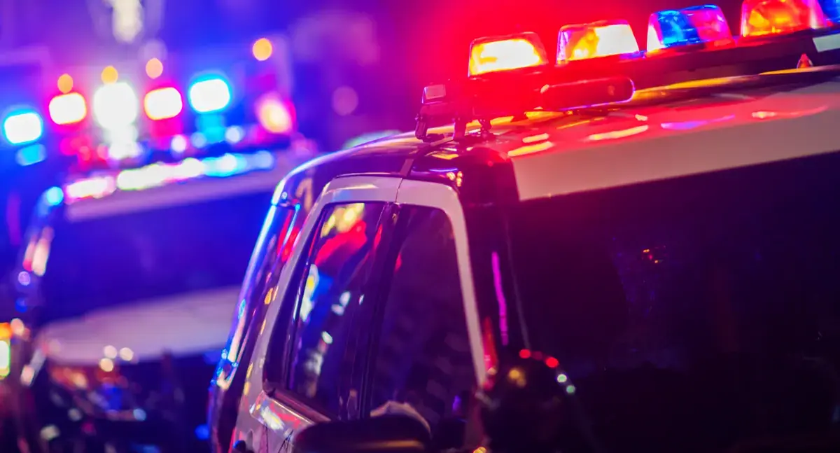 Police Car With Lights at DUI Traffic Stop in Arizona