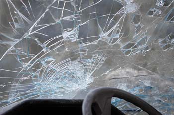 Shattered car window