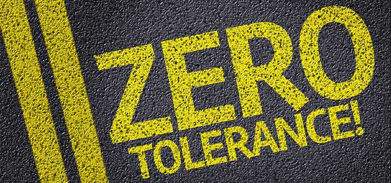 Arizona Zero Tolerance DUI Law - Zero Tolerance Written On Pavement
